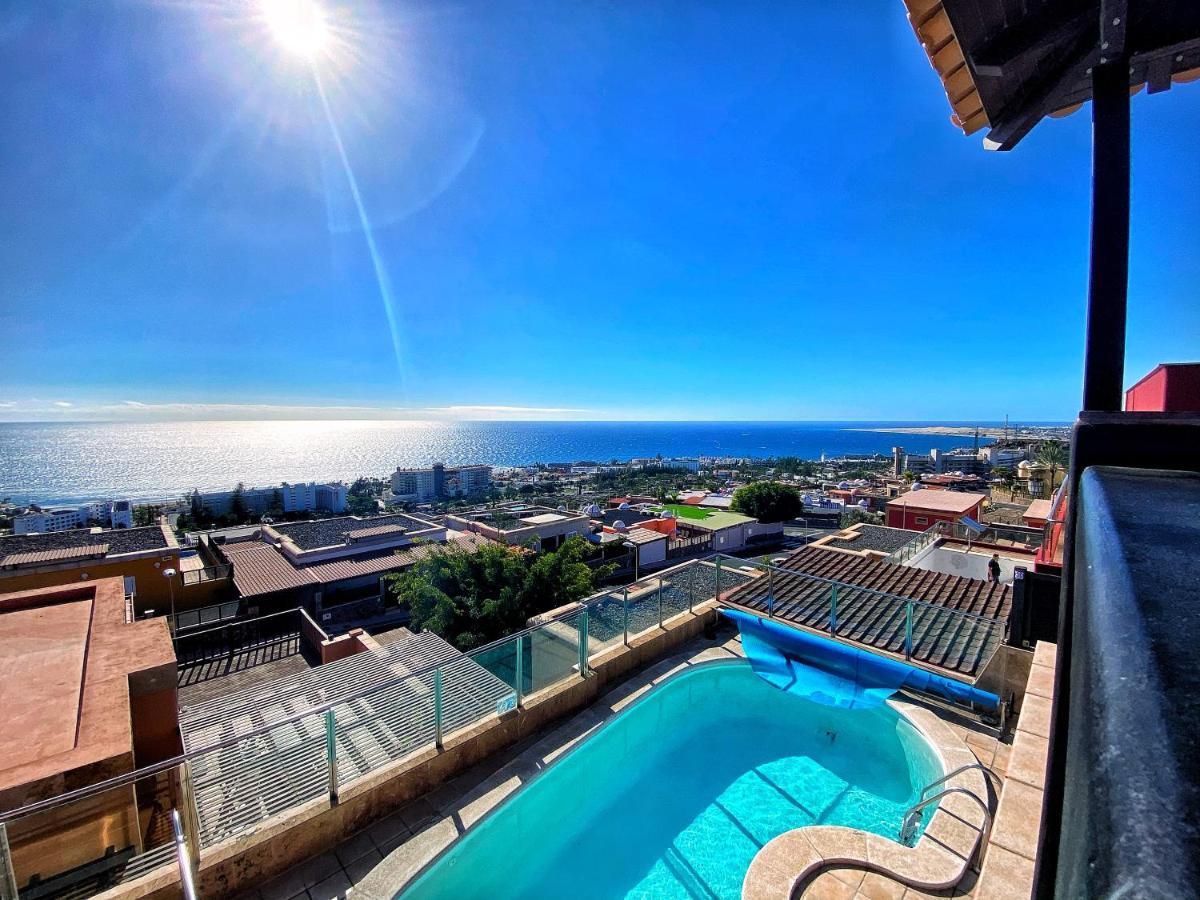 Luxury 5 Star Villa Violetta With Amazing Sea View, Jacuzzi And Heated Pool San Agustin  Exterior photo
