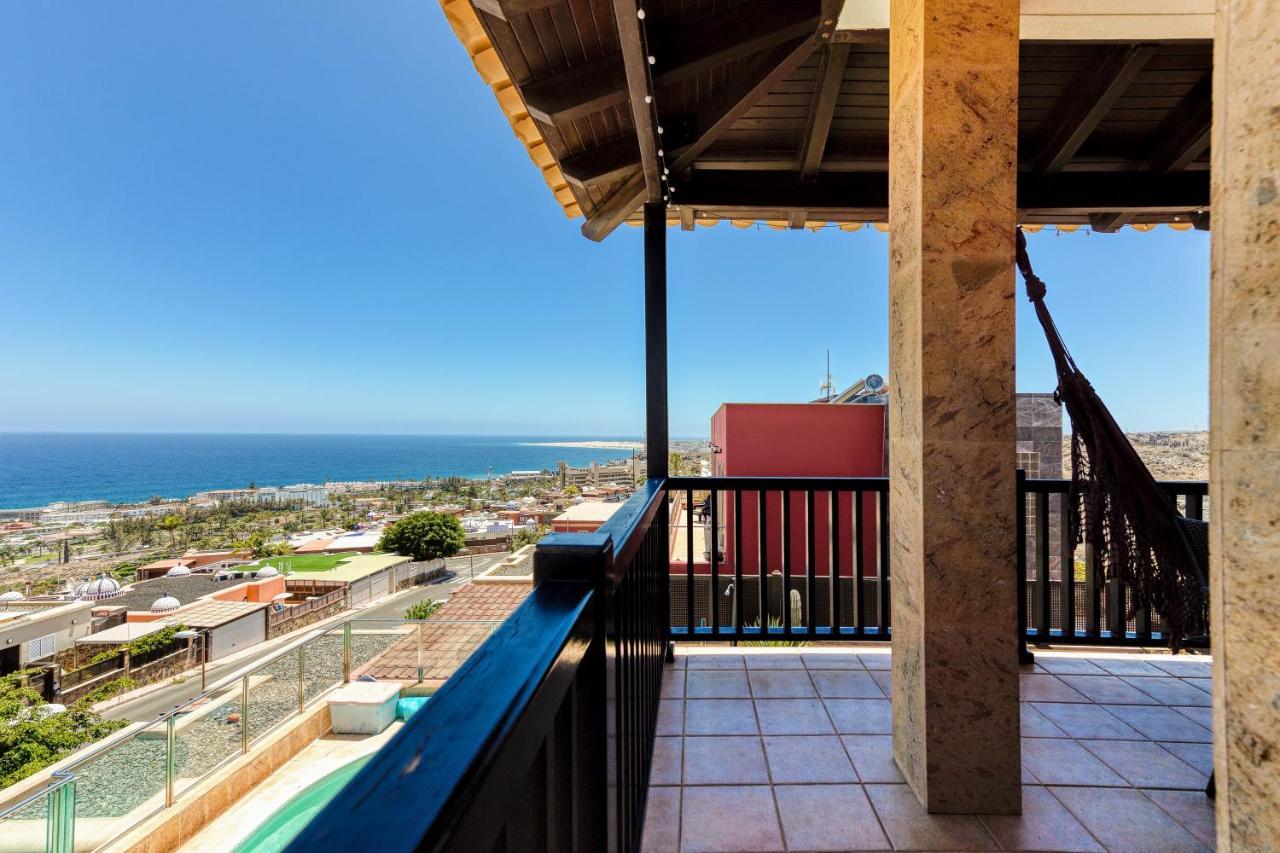 Luxury 5 Star Villa Violetta With Amazing Sea View, Jacuzzi And Heated Pool San Agustin  Exterior photo